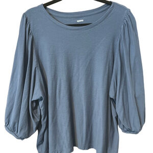 Sonoma Blue Gray Oversized Blouse with Relaxed Fit
